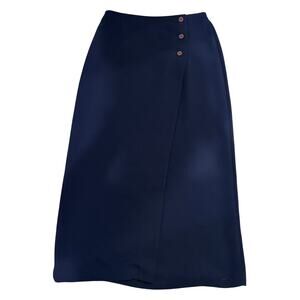 St. Michel Marks & Spencer Women's Midi Wrap Skirt, Dark Navy, size US 6 (UK 10)